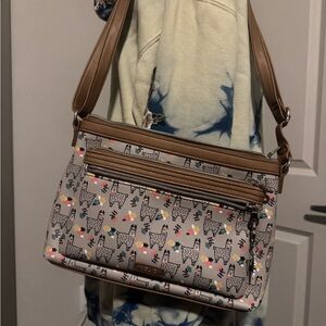 Stylish Brown and Gray Llama Women's Bag